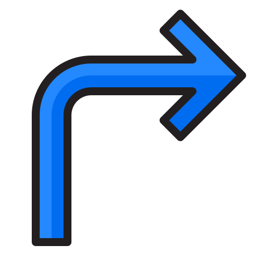 Turn right srip Lineal Color icon