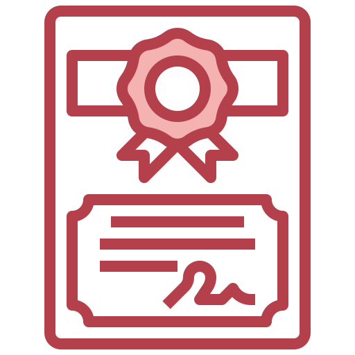 Certificate Surang Red icon