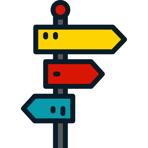 Sign Post Generic Outline Color icon