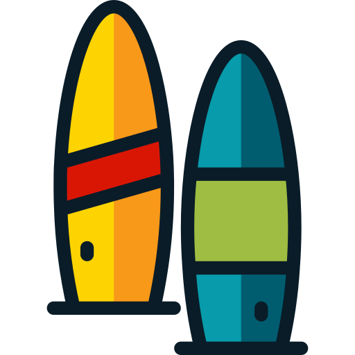 Surf board Generic Outline Color icon