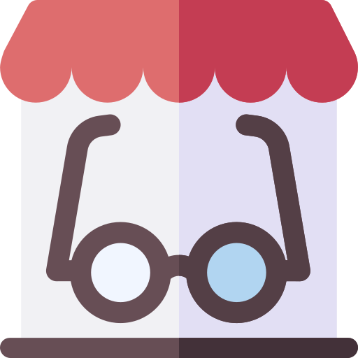 tienda óptica Basic Rounded Flat icono