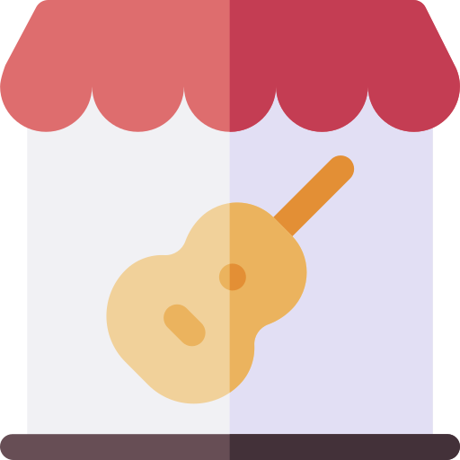 muziekwinkel Basic Rounded Flat icoon