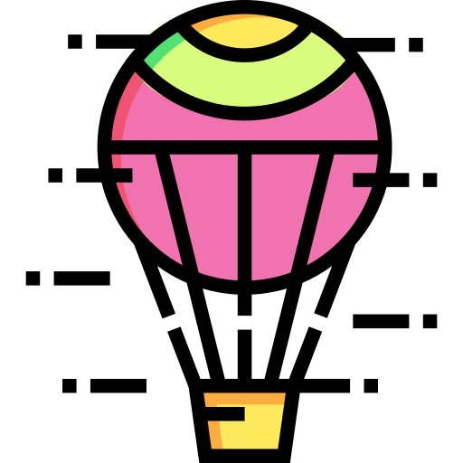 balon na gorące powietrze Detailed Straight Lineal color ikona