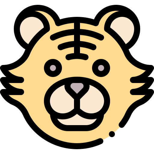 tiger Detailed Rounded Lineal color icon