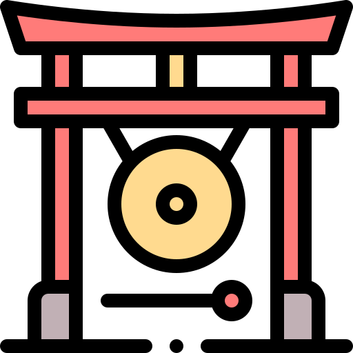 gong Detailed Rounded Lineal color icon