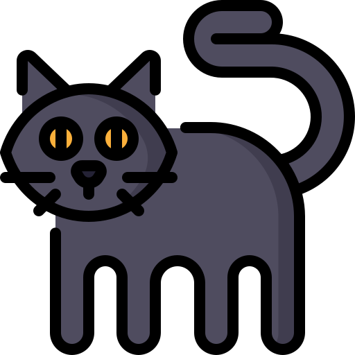 zwarte kat Generic Outline Color icoon