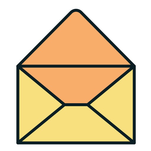 Open envelope Generic Outline Color icon