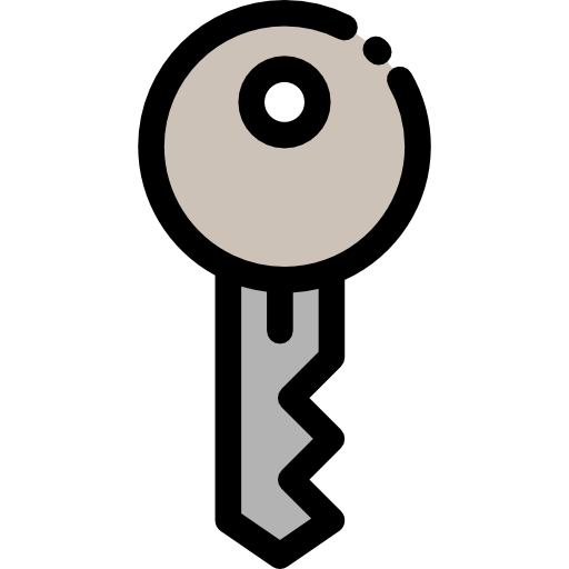 llave de la puerta Detailed Rounded Lineal color icono