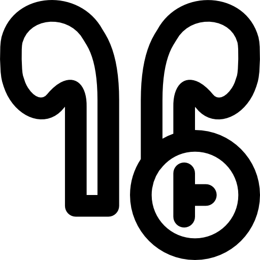 auriculares Basic Black Outline icono