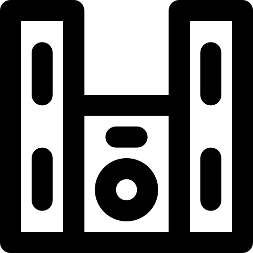 systeme audio Basic Black Outline Icône