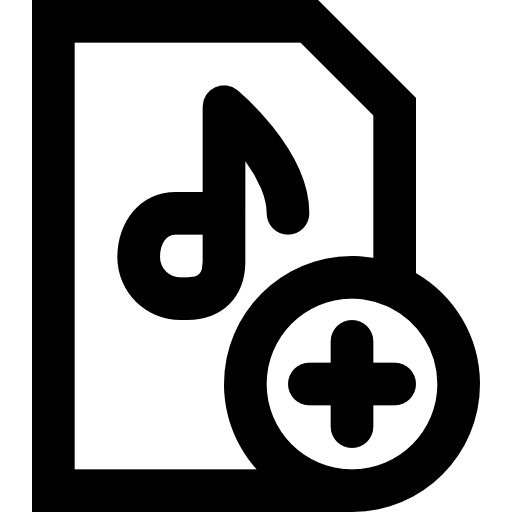 archivo de música Basic Black Outline icono