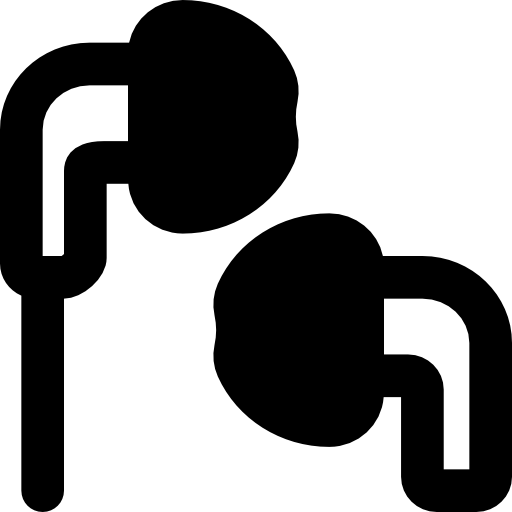 Earphones Basic Black Solid icon