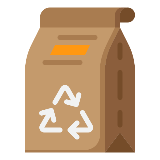 recycle zakje srip Flat icoon