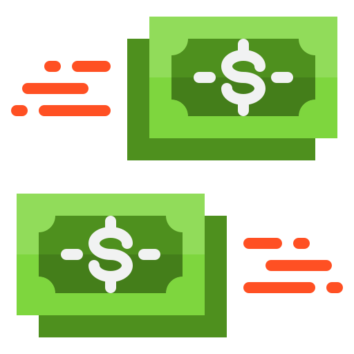 Money transfer srip Flat icon