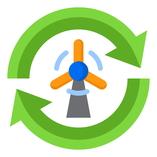 energía eólica srip Flat icono