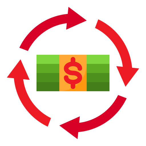 Money exchange srip Flat icon