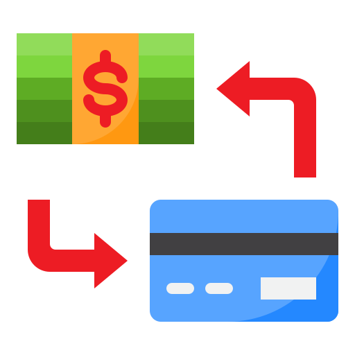 Money exchange srip Flat icon