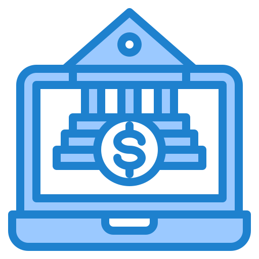 Online banking srip Blue icon