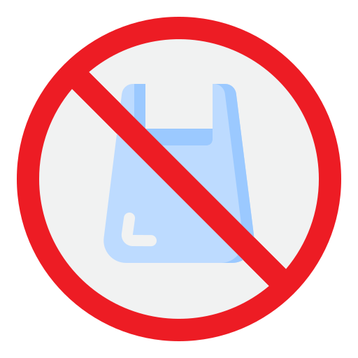No plastic bags srip Flat icon