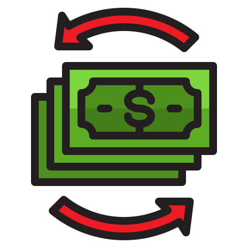 Money transfer srip Lineal Color icon