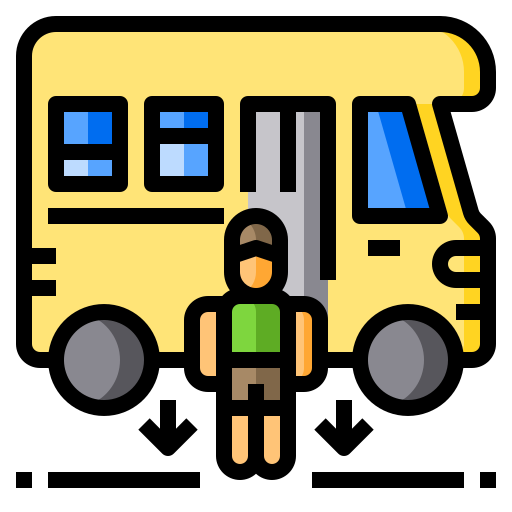 School bus Catkuro Lineal Color icon