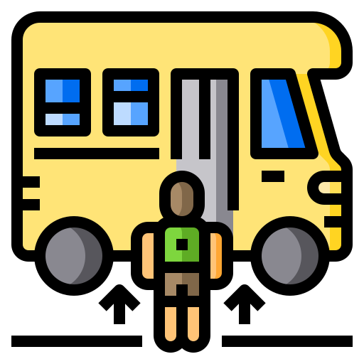 autobús escolar Catkuro Lineal Color icono