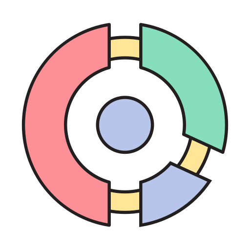 파이 차트 Vector Stall Lineal Color icon