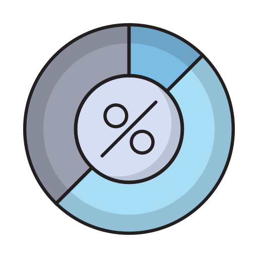 Pie chart Vector Stall Lineal Color icon