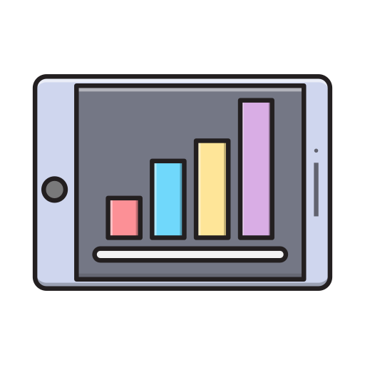 Mobile graph Vector Stall Lineal Color icon