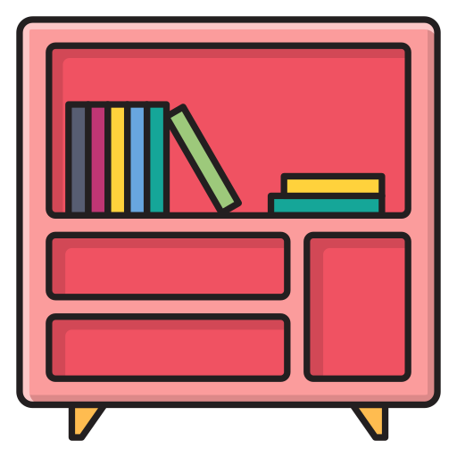 Book shelf Vector Stall Lineal Color icon