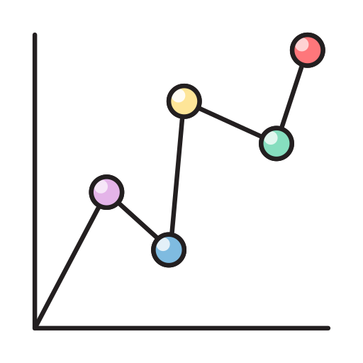 gráfico de linha Vector Stall Lineal Color Ícone