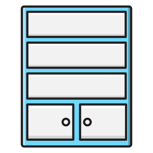 Cupboard Vector Stall Lineal Color icon