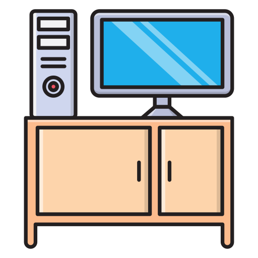 Monitor Vector Stall Lineal Color icon