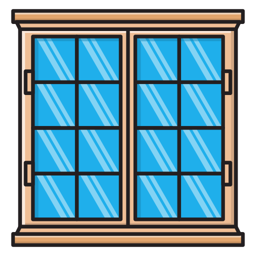 ventana Vector Stall Lineal Color icono