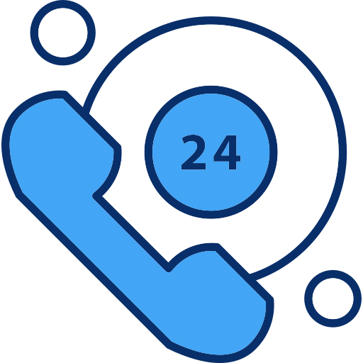 24 stunden geöffnet Generic Blue icon