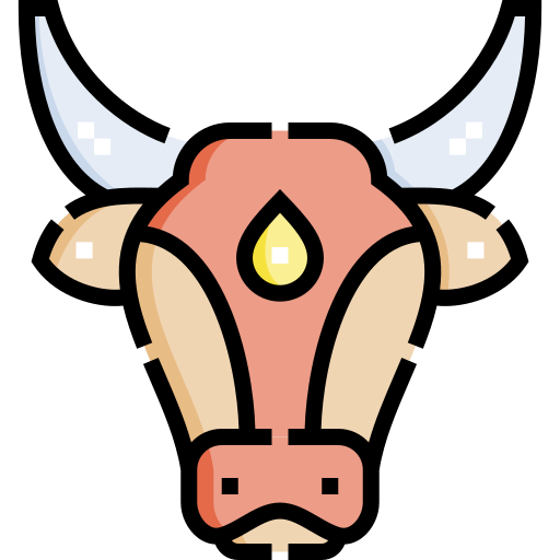 Sacred cow Detailed Straight Lineal color icon