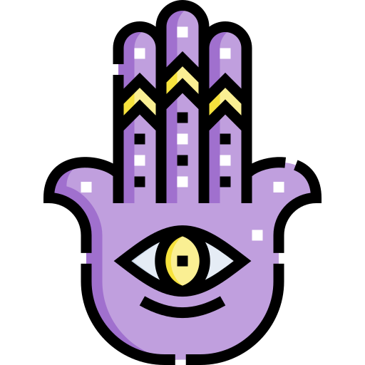 Hamsa Detailed Straight Lineal color icon
