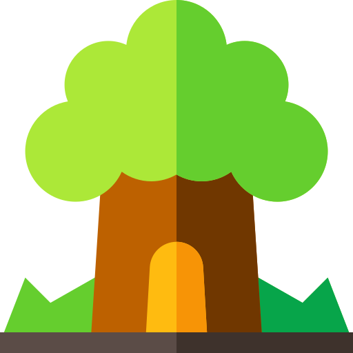 cabane dans les arbres Basic Straight Flat Icône