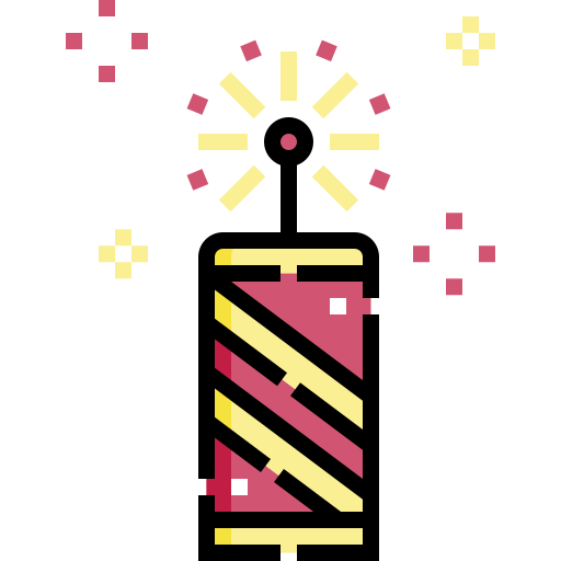 fajerwerki Detailed Straight Lineal color ikona