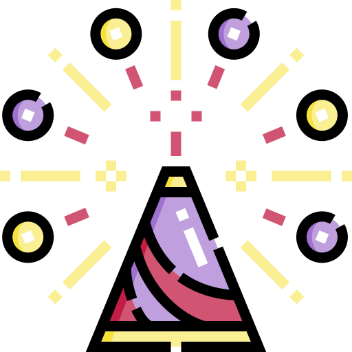 fuochi d'artificio Detailed Straight Lineal color icona