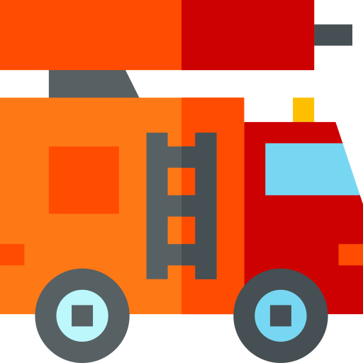 camion de pompier Basic Straight Flat Icône