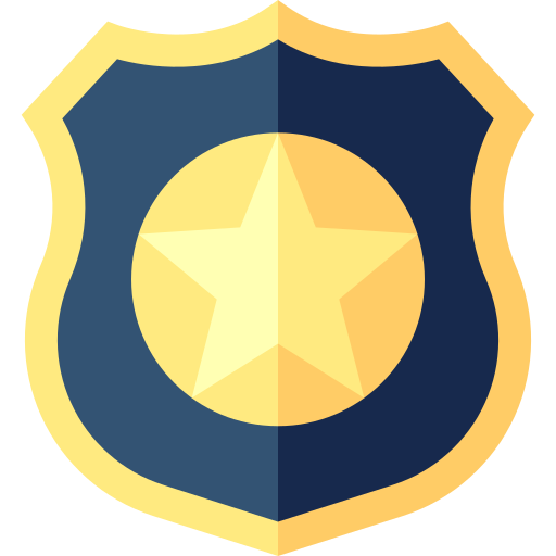 odznaka policyjna Basic Straight Flat ikona