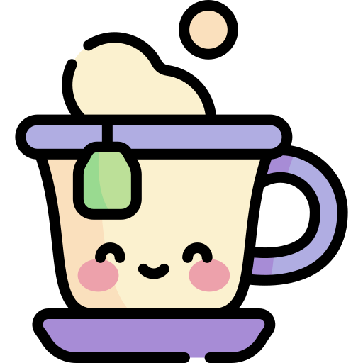 tazza da tè Kawaii Lineal color icona