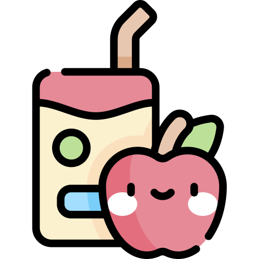 sok jabłkowy Kawaii Lineal color ikona