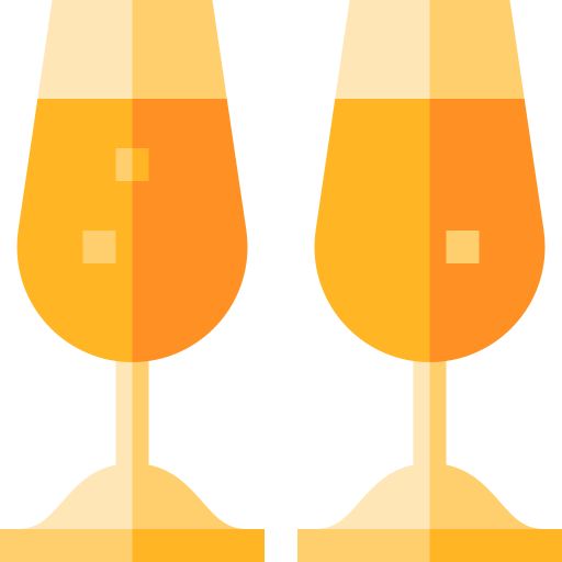 Champagne glass Basic Straight Flat icon