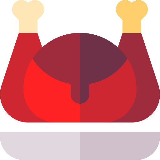 pollo asado Basic Straight Flat icono