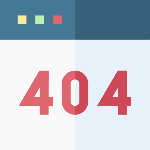 404 fehler Basic Straight Flat icon