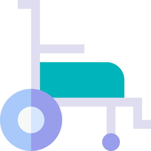 cadeira de rodas Basic Straight Flat Ícone