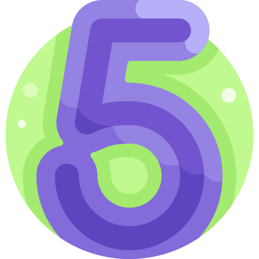 fünf Detailed Flat Circular Flat icon