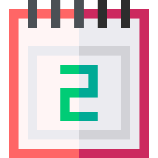 calendario Basic Straight Flat icona